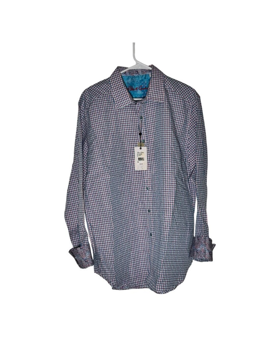 Robert Graham La Monica Berry Long Sleeve Checkered Shirt Classic Fit Size XL